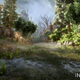 Exit the Hinterlands, pursued by a bear.